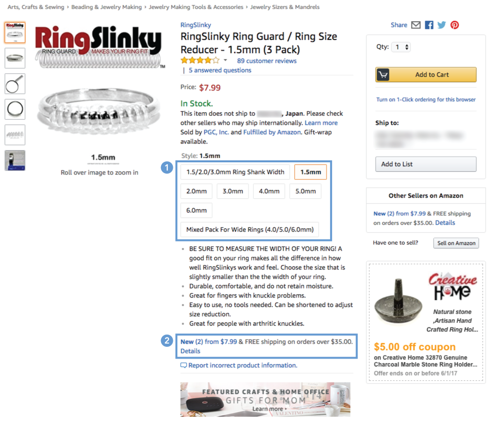 RingSlinky 3 Pack - Ring Guard - Sizes 3.0mm 